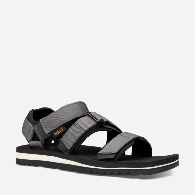 Teva Cross Strap Trail - Men's Teva Hiking Sandals - Dark Grey | India (SEVD13748)